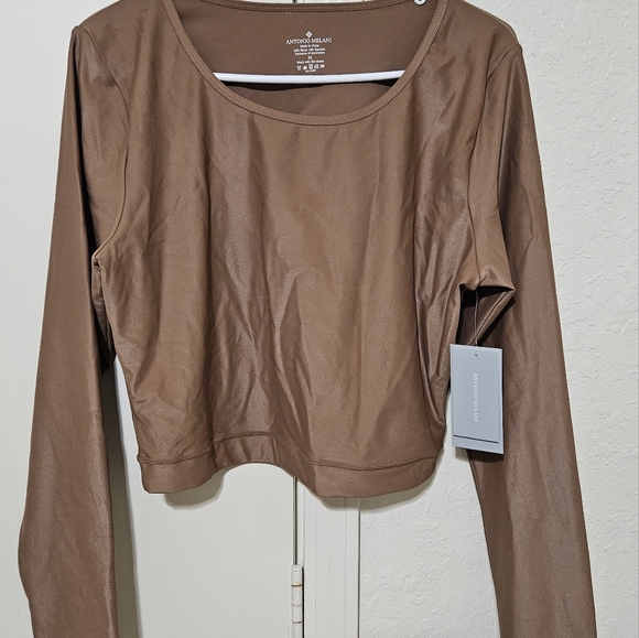 Antonio Melani latte XL workout long sleeve workout top with Tags - Picture 5 of 6